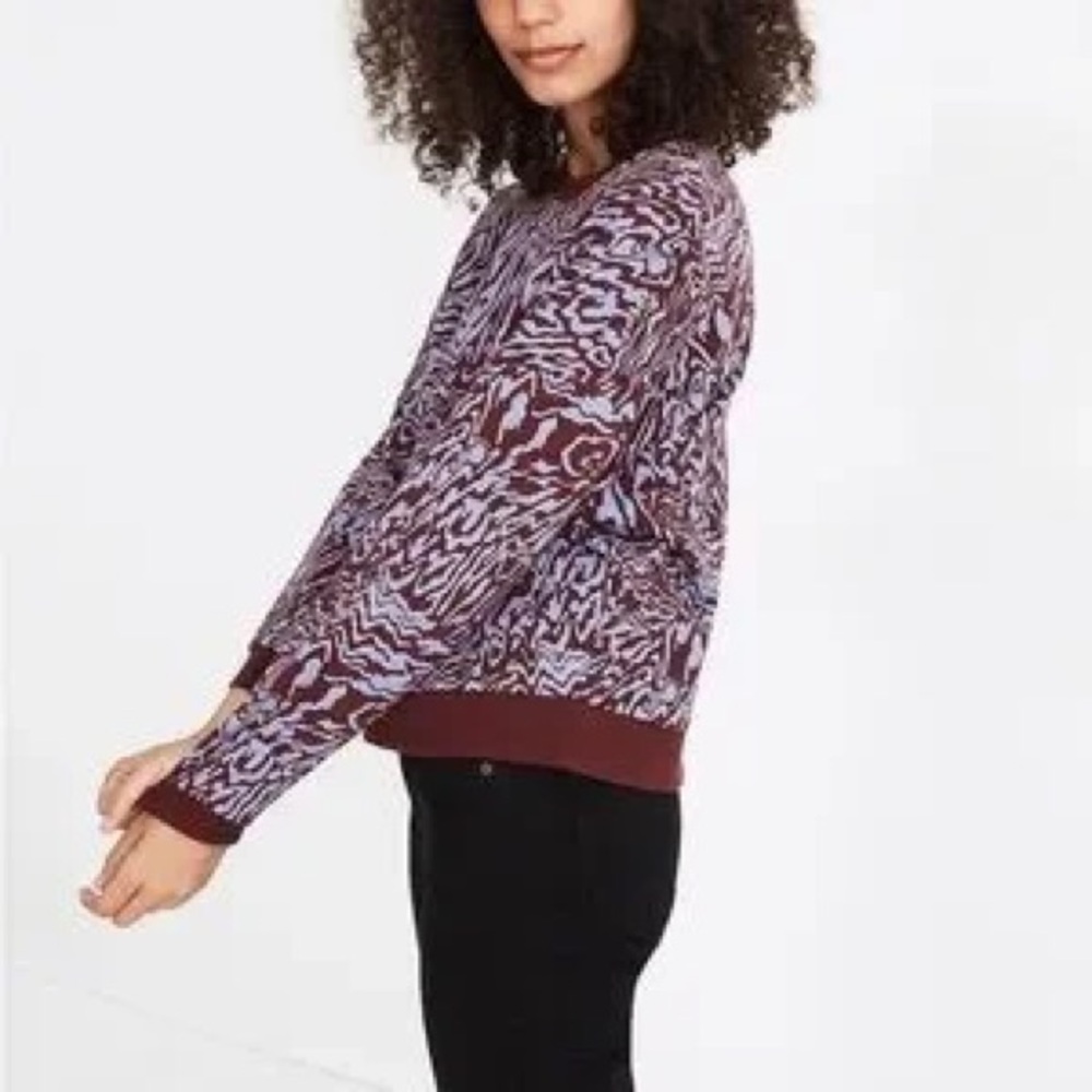 Madewell Maroon and White Crewneck Sweater - Picture 6 of 6